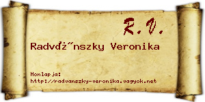 Radvánszky Veronika névjegykártya
